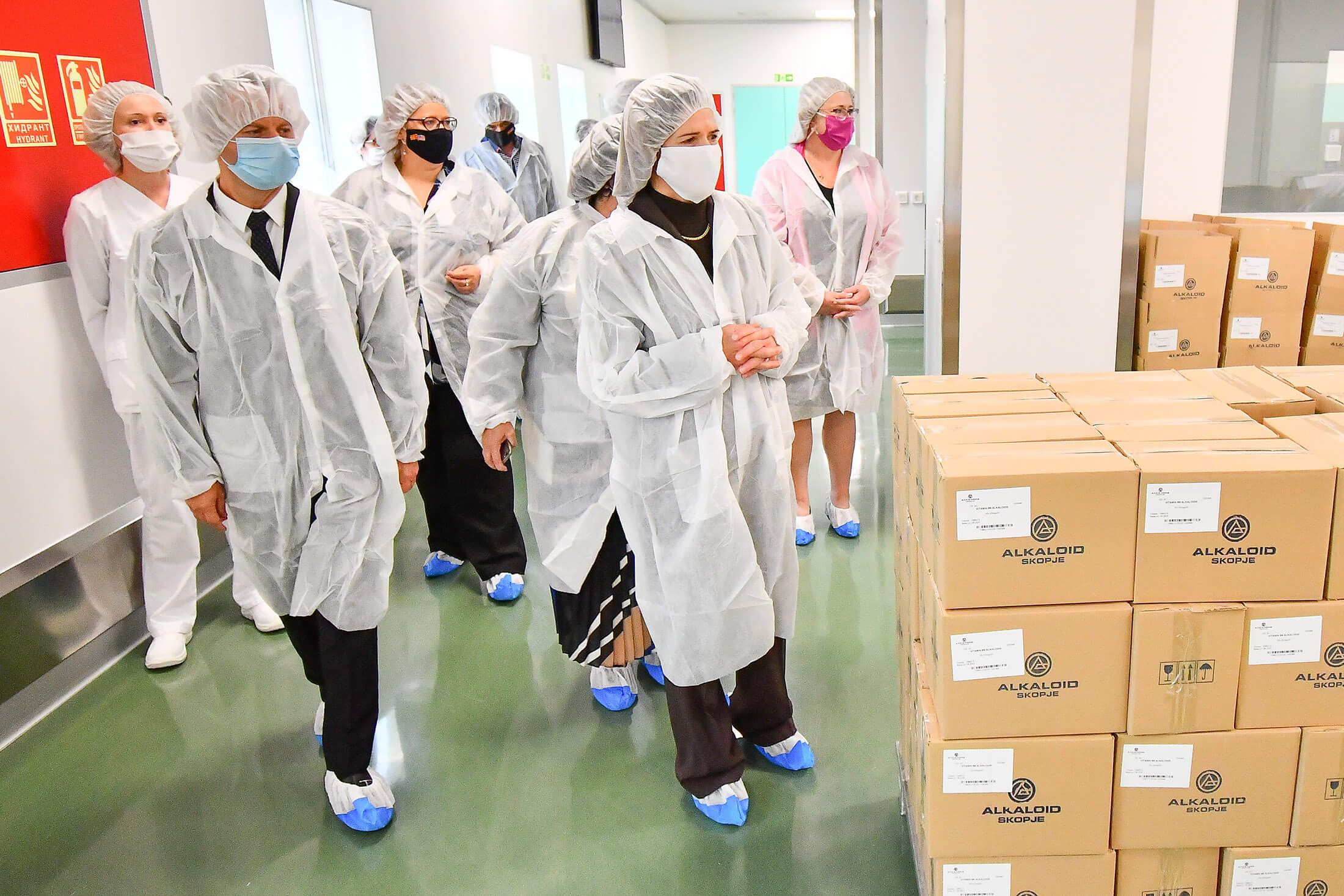 US Ambassador Kate Burns pays working visit to “Alkaloid” (1)