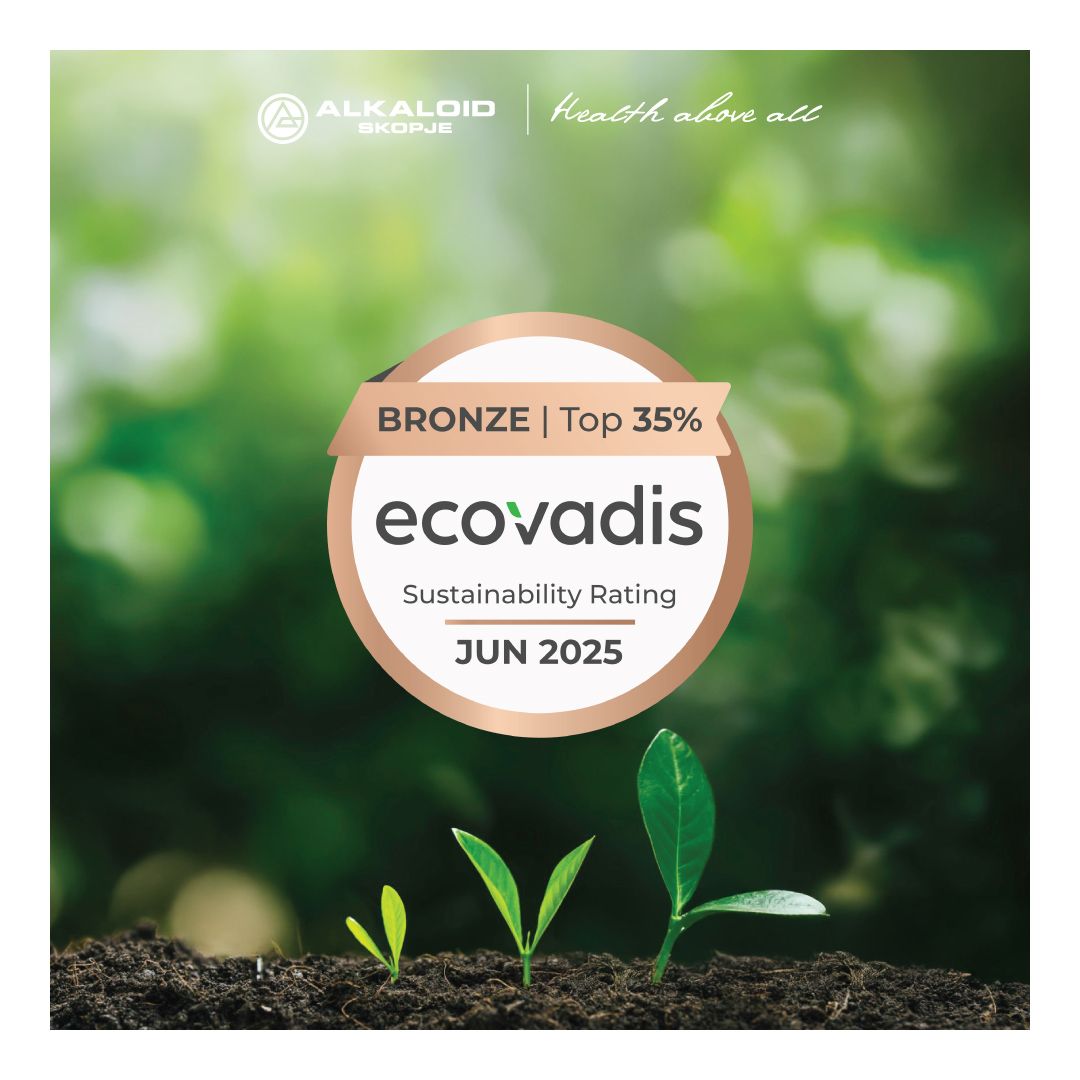 ALKALOID REACHES NEW MILESTONE IN SUSTAINABILITY – HONORED WITH ECOVADIS BRONZE MEDAL (1)